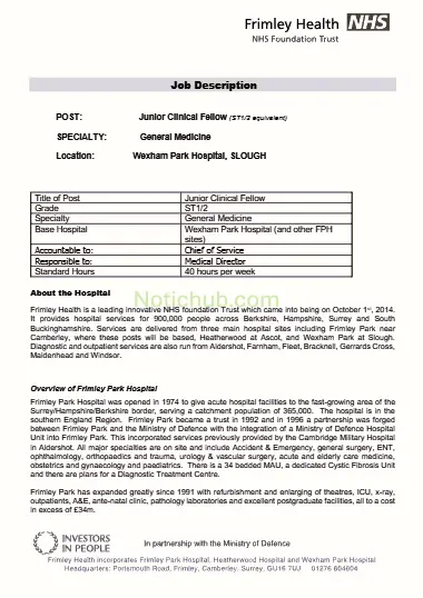 Staff Nurse – Discharge Lounge at Wexham Park Hospital